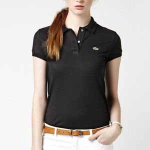 Women's Lacoste Polo Black 2 Button - Size 42